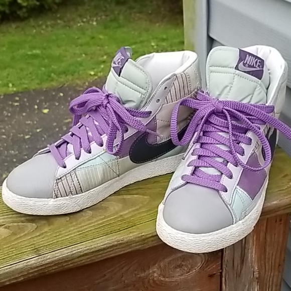 <NIKE> Patchwork Blazer High Top Sneakers - Picture 1 of 8